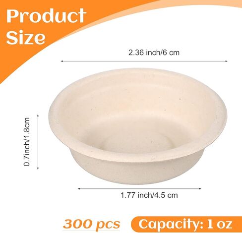 300 Pack 1 Oz Gecko Feeding Cups Food Cups Disposable Paper Bowls Reptile Water Dish for Crested Gecko, Lizards, Snakes, Spiders, Frogs, Hermit Crabs in Kuwait