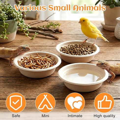 300 Pack 1 Oz Gecko Feeding Cups Food Cups Disposable Paper Bowls Reptile Water Dish for Crested Gecko, Lizards, Snakes, Spiders, Frogs, Hermit Crabs in Kuwait