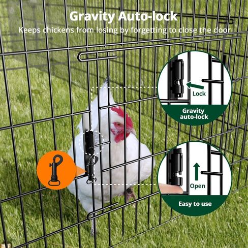 PawGiant Chicken Coop, Chicken Run Pen for Yard with Cover Outdoor Metal Portable Chicken Tractor Cage Enclosure Crate Outside for Small Animals Duck Rabbit Hen 130"×40"×40" in Kuwait