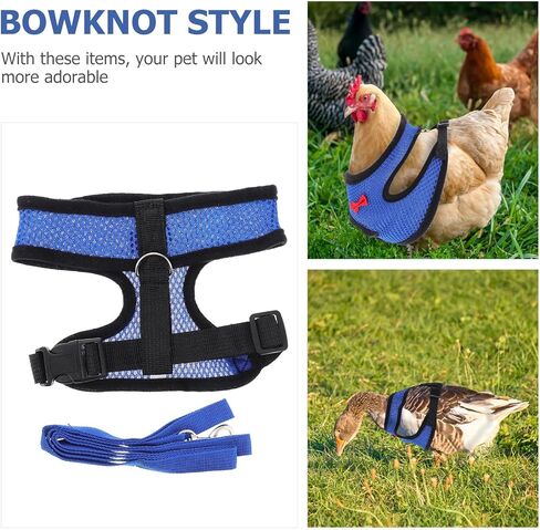 Tofficu Chicken Harness and Hen Leash Breathable Mesh Vest Adjustable Blue S Size Comfortable Walking Strap for Poultry and Small Birds Random Color in Kuwait
