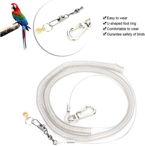 Bird Harness Leash Durable Elastic Rope for Outdoor Flying Training, Pet Supplies for Birds, 6m Stretching Length, 100% (4.5MM) in Kuwait