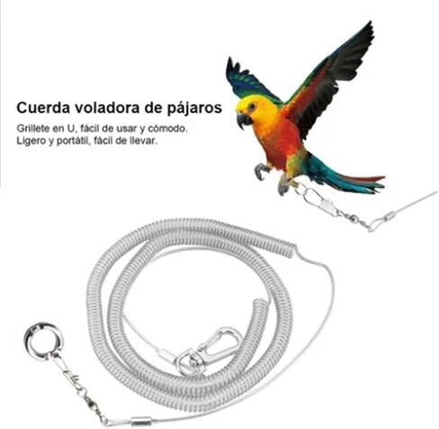 Bird Leash, 6M 19.7Ft Flexible Flying Training Rope for Parrots with U Shaped Removal Buckle, Anti Bite Lightweight Pet Bird Walking Rope in Kuwait