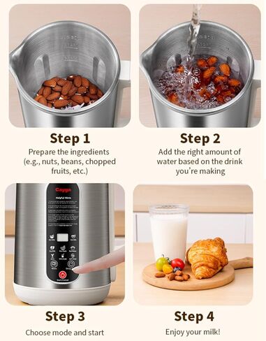 8 in 1 Nut Milk Maker Machine, 42oz Stainless Steel Automatic Soy Milk Maker with Delay Start & Keep Warm & Boil Water & Low Noise & Self-Clean, Milk Blender for Almond, Oat, Juice, Coconut in Kuwait