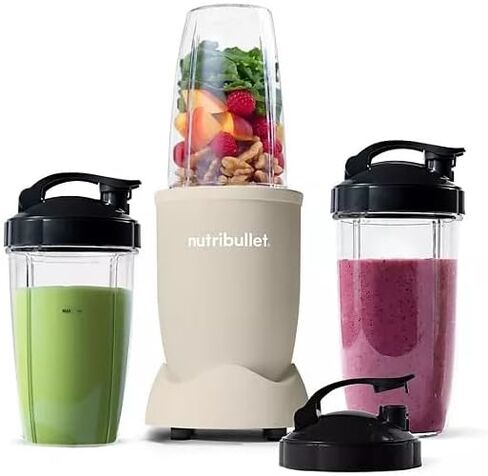 NutriBullet Pro 900W Single-Serve Blender Exclusive Bundle – Multi-Speed, Easy Clean, Ideal for Smoothies & Shakes, Durable Stainless Steel Blades, Includes 1x32oz Blender Cup & 2x24oz - Matte Sand in Kuwait