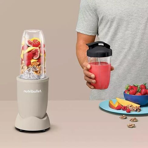 NutriBullet Pro 900W Single-Serve Blender Exclusive Bundle – Multi-Speed, Easy Clean, Ideal for Smoothies & Shakes, Durable Stainless Steel Blades, Includes 1x32oz Blender Cup & 2x24oz - Matte Sand in Kuwait