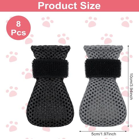 8Pcs Cat Mittens to Prevent Scratching, Adjustable Cat Booties Kitten Mittens, Mesh Breathable Cats Claw Protectors Covers, Anti Scratch Cats Shoes Socks Booties for Pet Bathing Cutting Nails in Kuwait