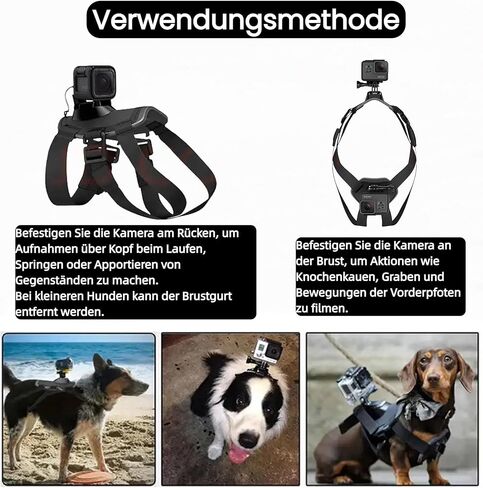 سرج للكلاب لـ Gopro، حزام للكلاب قابل للتعديل لـ Gopro 13 12 11 10 9 8 7 Insta360 X5 X4 X3 Go3s DJI Osmo Action 5pro 4 3 2 1، للكلاب الصغيرة والمتوسطة والكبيرة، مع 5 محولات in Kuwait