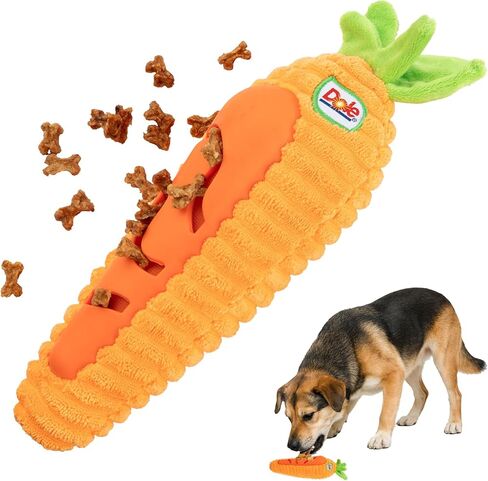 Dog Puzzle Toy with Squeaker, Carrot Snuffle Dog Treat Toy for Small and Medium Dogs, Dog Enrichment Toys in Saudi Arabia
