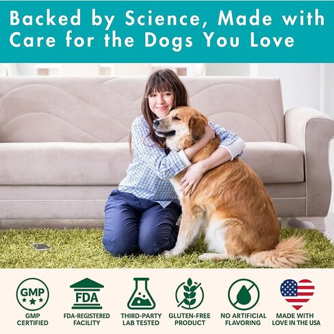 Dog Multivitamin 10-in-1 with Glucosamine - Hip Joint Support, Skin & Coat, Digestive Health, Immune Boost - Salmon Oil, Probiotics, MSM - All Natural Daily Chews for Dogs All Breeds - 120 Count in Kuwait