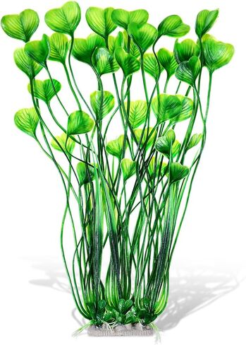 1 Pack Tall Aquarium Plants Plastic Realistic 15.35 Inches Aquarium Plants with Weighted Base Artificial Green Fish Tank Decor for Fish Tanks Aquascaping in Kuwait