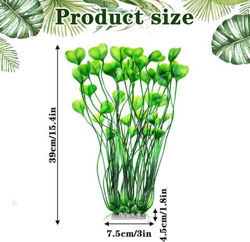 1 Pack Tall Aquarium Plants Plastic Realistic 15.35 Inches Aquarium Plants with Weighted Base Artificial Green Fish Tank Decor for Fish Tanks Aquascaping in Kuwait