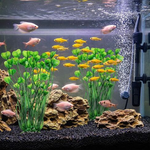 1 Pack Tall Aquarium Plants Plastic Realistic 15.35 Inches Aquarium Plants with Weighted Base Artificial Green Fish Tank Decor for Fish Tanks Aquascaping in Kuwait
