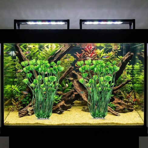 1 Pack Tall Aquarium Plants Plastic Realistic 15.35 Inches Aquarium Plants with Weighted Base Artificial Green Fish Tank Decor for Fish Tanks Aquascaping in Kuwait