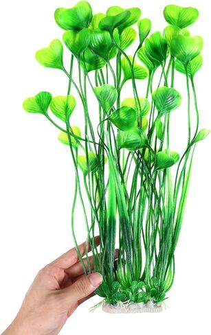 1 Pack Tall Aquarium Plants Plastic Realistic 15.35 Inches Aquarium Plants with Weighted Base Artificial Green Fish Tank Decor for Fish Tanks Aquascaping in Kuwait