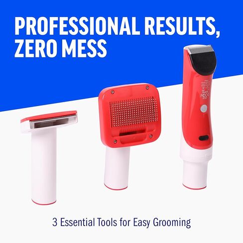 ChomChom Roller Dog Vacuum for Shedding Grooming – Dog Grooming Kit with Dog Brush Vacuum Attachment, Pet Hair Clipper with Guards, Large-Capacity Bin in Kuwait