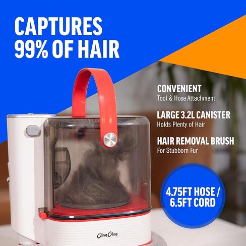 ChomChom Roller Dog Vacuum for Shedding Grooming – Dog Grooming Kit with Dog Brush Vacuum Attachment, Pet Hair Clipper with Guards, Large-Capacity Bin in Kuwait