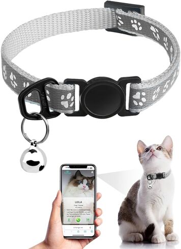 Cat Collar Breakaway with QR Code Name Tag, Reflective Kitten Collars with Bell, Cat ID Tag Personalized, Ultra-Durable, Adjustable, Quick Release, Fits Most Girl Boy Small Large Cats (8''-13.3'') in Kuwait
