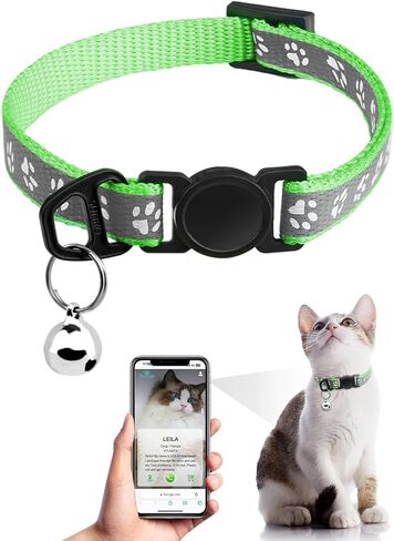 Cat Collar Breakaway with QR Code Name Tag, Reflective Kitten Collars with Bell, Cat ID Tag Personalized, Ultra-Durable, Adjustable, Quick Release, Fits Most Girl Boy Small Large Cats (8''-13.3'') in Kuwait