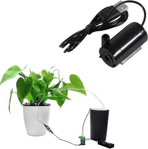 4pcs Micro Submersible Pump DC 3-5V USB Mini Water Pump for Aquariums Fish Tank Pond Fountain Hydroponics Garden (Black) in Kuwait