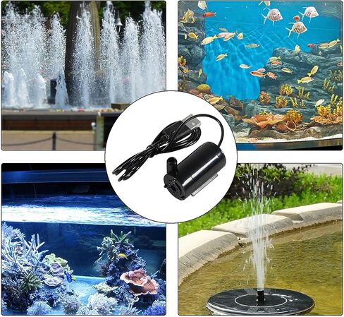 4pcs Micro Submersible Pump DC 3-5V USB Mini Water Pump for Aquariums Fish Tank Pond Fountain Hydroponics Garden (Black) in Kuwait