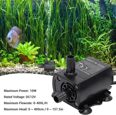 مضخة مياه غاطسة، DC 12V 10W 400L رفع QR50H نافورة مضخة غاطسة صغيرة لحوض السمك معدل قابل للتعديل، مضخة نافورة، نافورة حوض السمك in Kuwait