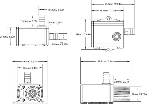 مضخة مياه غاطسة، DC 12V 10W 400L رفع QR50H نافورة مضخة غاطسة صغيرة لحوض السمك معدل قابل للتعديل، مضخة نافورة، نافورة حوض السمك in Kuwait