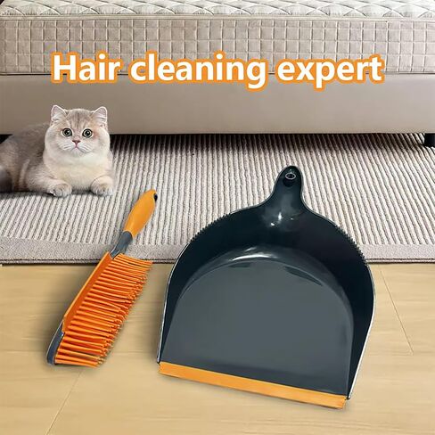 Paws & Co. Pet Hair Remover for Dogs Cats - 4-in-1 Cleaning Kit with Grooming Brush, Massage Comb & Dustpan - Fur Cleaner for Furniture, Carpet, Car, Sofa in Kuwait