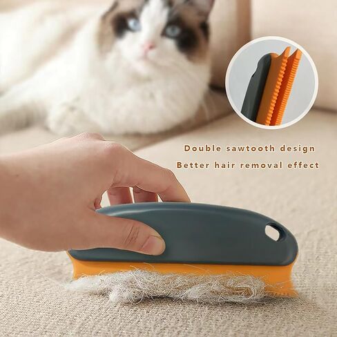 Paws & Co. Pet Hair Remover for Dogs Cats - 4-in-1 Cleaning Kit with Grooming Brush, Massage Comb & Dustpan - Fur Cleaner for Furniture, Carpet, Car, Sofa in Kuwait
