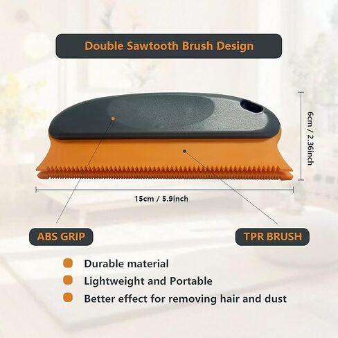 Paws & Co. Pet Hair Remover for Dogs Cats - 4-in-1 Cleaning Kit with Grooming Brush, Massage Comb & Dustpan - Fur Cleaner for Furniture, Carpet, Car, Sofa in Kuwait