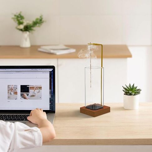Wooden Aromatherapy Incense Holder – Upside Down Hanging Rack with 1L Ash Catcher for Home Office or Yoga Space Décor & Meditation in Saudi Arabia