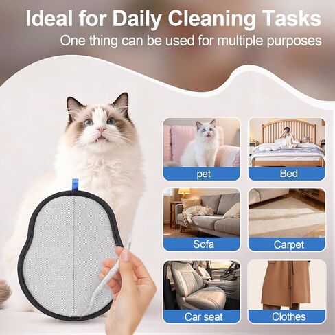 Pet Hair Removal Glove - Magic Brush Electrostatic Mitt for Dogs & Cats, Reusable Grooming Gloves - Dog Hair Remover Tool with 5-Finger Design for Couch, Carpet, Furniture in Kuwait