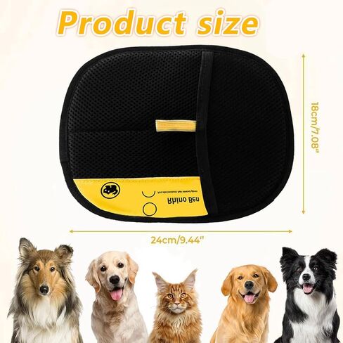 Electrostatic Pet Hair Removal Gloves | Effortless Deshedding for Dogs & Cats | Reusable & Machine Washable for Sofa, Car, Clothing & Beds (Black) in Kuwait