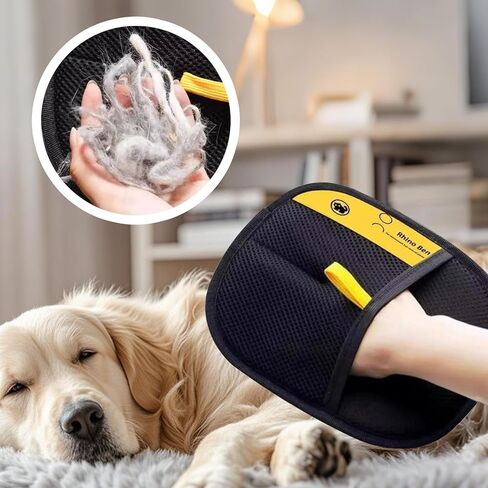 Electrostatic Pet Hair Removal Gloves | Effortless Deshedding for Dogs & Cats | Reusable & Machine Washable for Sofa, Car, Clothing & Beds (Black) in Kuwait