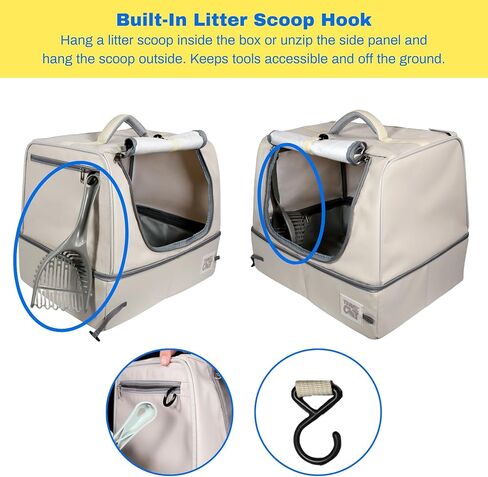 Travel Cat Porta-Pawty Plus Covered Portable Litter Box for Cats — Portable, Foldable Enclosed Cat Bathroom with Waterproof Interior & Roll-Up Door — Easy-Clean Travel Litter Solution in Kuwait
