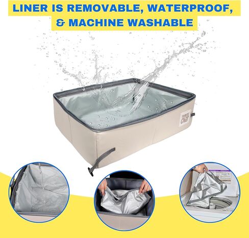 Travel Cat Porta-Pawty Plus Covered Portable Litter Box for Cats — Portable, Foldable Enclosed Cat Bathroom with Waterproof Interior & Roll-Up Door — Easy-Clean Travel Litter Solution in Kuwait