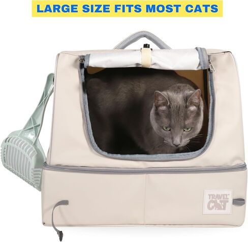 Travel Cat Porta-Pawty Plus Covered Portable Litter Box for Cats — Portable, Foldable Enclosed Cat Bathroom with Waterproof Interior & Roll-Up Door — Easy-Clean Travel Litter Solution in Kuwait