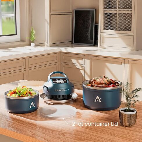 AEWHALE Portable Air Fryer 3-in-1,4QT & 8 Cup non toxic air fryer with Storage Lids,Ideal for Small Spaces in Kuwait