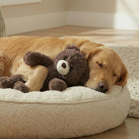 Calming Plush Dog Toy with Squeaker, Ultra-Soft Floppy Cuddle Companion, Lavender Scented, Bear, Large, 11.8" in Kuwait