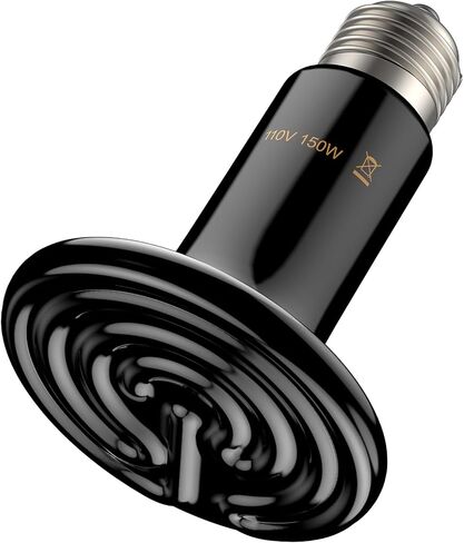 Pawfly 75 W E26 Ceramic Heat Emitter for Reptiles, No Light Emitting Reptile Heat Lamp Bulb, Infrared Ceramics Heat Bulb for Amphibian Chicken Snake Lizard, Ceramic Heat Lamp, Pet Brooder Coop Heater in Kuwait