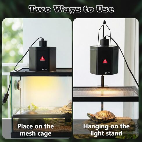 Yoobao Reptile Heat Lamp Fixture, 5.9" Hexagonal Reflective Light Fixture with Hook for UVA UVB Basking Bulb, Lamp Holder for Turtle Snake Lizard Terrarium, Max 100W in Kuwait