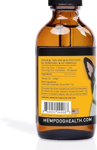 Calm - Pet Hemp Oil for Dogs - Pet Stress Relief & Relaxation - Fireworks, Thunder, Travel, & Separation Support - Natural Dog Calming Drops in Kuwait