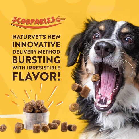 NaturVet Scoopables الدعم العاطفي للكلاب - مساعدة التهدئة اليومية تعزز السلوك الطبيعي والهادئ على مدار الساعة طوال أيام الأسبوع - بنكهة لحم الخنزير المقدد المدخن الهيكوري | حقيبة 11 أونصة in Kuwait