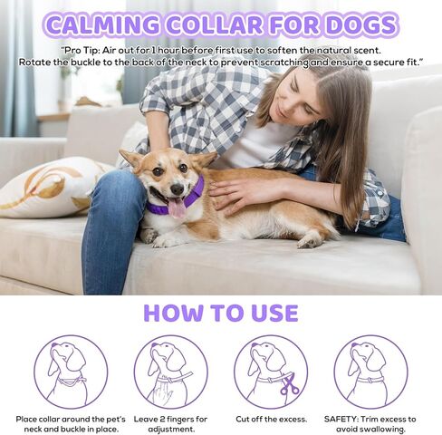 Calming Collar for Dogs 4 Pack, Purple Dog Calming Collar for Anxiety & Stress Relief, Pheromone Dog Collar for Small Medium Large Dogs, 240 Days Protection Each in Kuwait