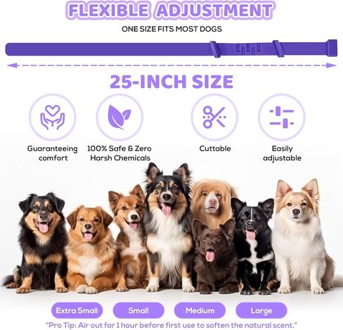 Calming Collar for Dogs 4 Pack, Purple Dog Calming Collar for Anxiety & Stress Relief, Pheromone Dog Collar for Small Medium Large Dogs, 240 Days Protection Each in Kuwait