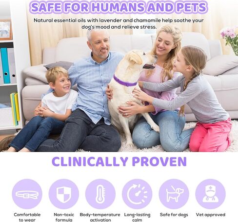 Calming Collar for Dogs 4 Pack, Purple Dog Calming Collar for Anxiety & Stress Relief, Pheromone Dog Collar for Small Medium Large Dogs, 240 Days Protection Each in Kuwait