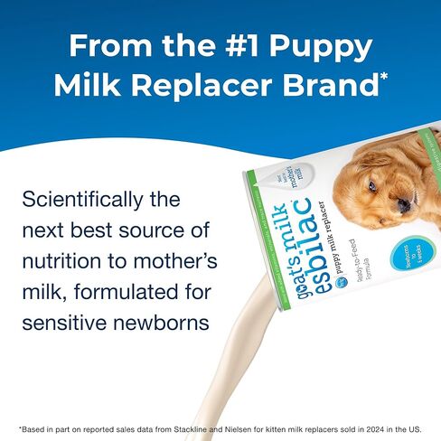 سائل Esbilac من حليب الماعز من Pet-Ag - 11 أونصة - تركيبة جاهزة للتغذية للجراء مع الفيتامينات والمعادن والمغذيات النزرة للجراء من حديثي الولادة حتى عمر ستة أسابيع - للأجهزة الهضمية الحساسة in Saudi Arabia