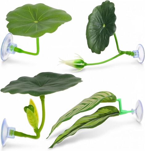 4 Pack Betta Fish Hammock Plant Leaf Pad, Improves Betta Health by Simulating The Natural Habitat, Fish Spawning Grounds Breeding Resting Bed, Fishes Tank Accessories Aquarium Décor in Kuwait