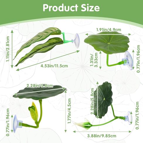 4 Pack Betta Fish Hammock Plant Leaf Pad, Improves Betta Health by Simulating The Natural Habitat, Fish Spawning Grounds Breeding Resting Bed, Fishes Tank Accessories Aquarium Décor in Kuwait