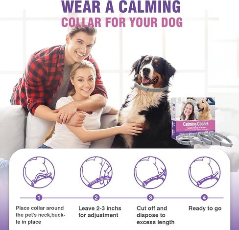 Tcllka Calming Collar for Dogs 4 Packs Dog Pheromone Calm Collars Relief Anxiety Stress Separation Lasts 60 Days in Kuwait