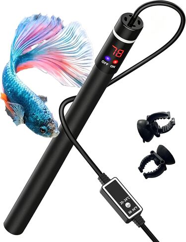 100W Titanium Aquarium Heater with LED Digital Display & External Controller – Submersible Fish Tank Heater, Precise ±1.8℉, IP68 Waterproof, for 10–25 Gallon Freshwater & Saltwater Tanks in Saudi Arabia